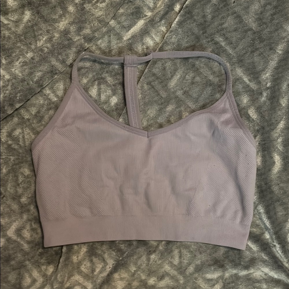 Lavender Ribbed Sports Bra
